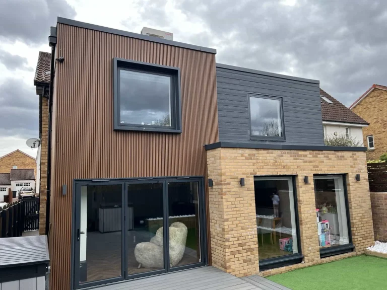 Spiced Oak slatted cladding