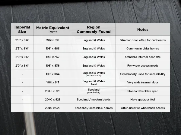 Standard External Front & Back Door Sizes