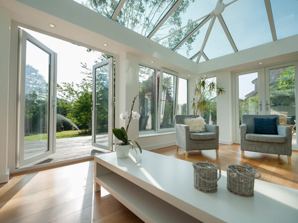Loggia Conservatory Featuring 2 Sets of French Doors