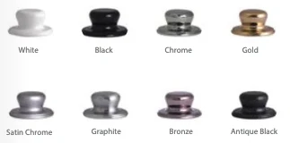 Sash window hardware finishes: White, Black, Chrome, Gold, Satin Chrome, Graphite, Bronze and Antique Black