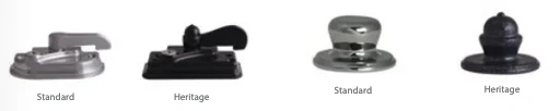 Standard and heritage sash window locks and fasteners