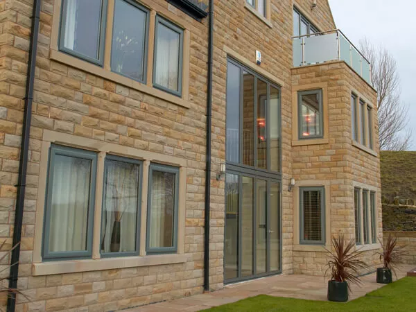 Grey uPVC casement windows