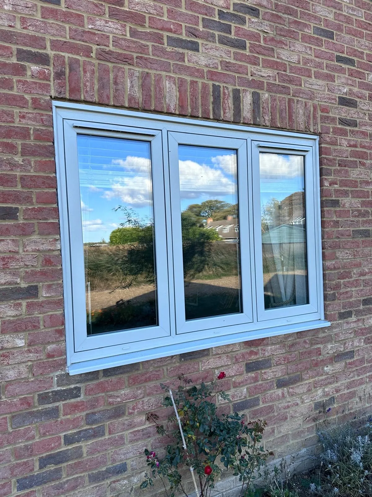 Three-pane agate grey flush casement window, triple glazed, near Downham Market